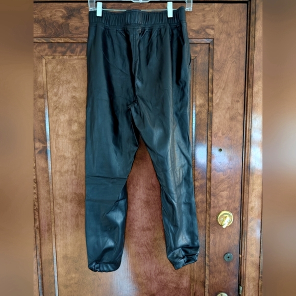 BB Dakota Black Faux Leather Joggers - Picture 3 of 5